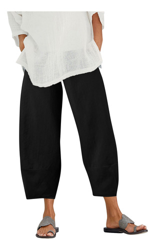 Pantalones De Lino De Algodón De Talla Grande De Color De Ve