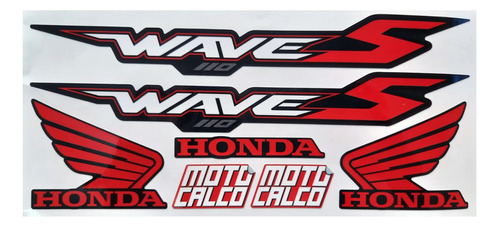 Kit Calcos Honda Wave 110s Rojo Motocalco
