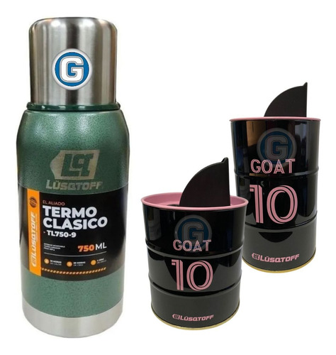 Kit Termo Verde Lüsqtoff 750+ Yerbera Azucarera Goat 10 Mate