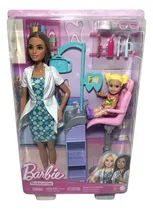 Comprar Conjunto Boneca Barbie Morena Profissões Quero Ser Doutora Dentista Com Acessórios Da Profissão E Mini Boneca Menina Chelsea Paciente Loira - Mattel Brinquedos