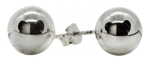 Aros Bolita Pelotitas Para Dama 10 Mm Plata Italiana Ley 925