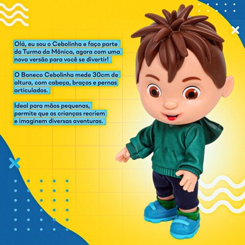 Boneco Cebolinha Articulado 30cm 100% Vinil Com Cheirinho