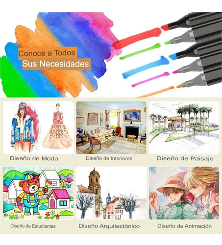 Marcadores Touchfive 48 Lapices Colores Profesional Colores