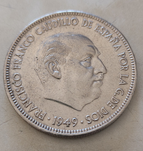 Moneda 5 Pesetas 1949 De España *50 (coleccionistas)