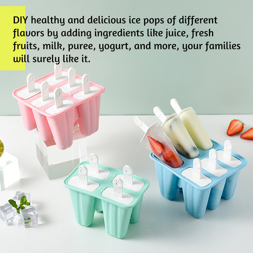 . Ice Pop S De Silicona Reutilizable Con Bastones Para