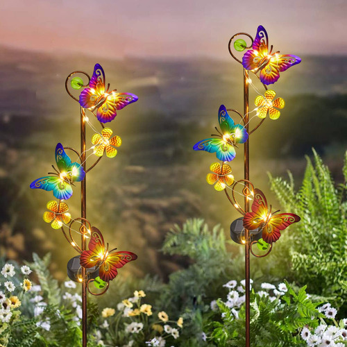 Luz Solar Jardin Mariposa Para Decoracion Al Aire Libre 2
