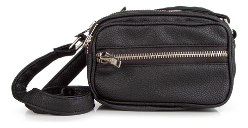Bandolera Bolso Morral Mujer Citadina Moda Cierres Regulable El Cairo Negro Flotter Graneado Níquel
