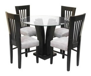 Comedor Mistify Elegantly Sensation 4 Sillas Acabado Nogal