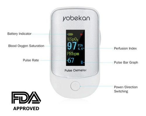Imagen 7 de 8 de Oximetro Profesional Dedo Pulso Digital Certificado Yobekan