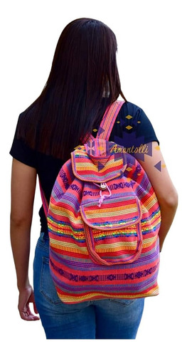 Mochila Artesanal Mexicana Reforzada Grande Escolar