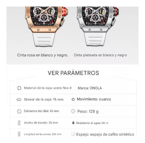 Reloj Onola6827j Luminous Quartz Calendar Resistente Al Agua