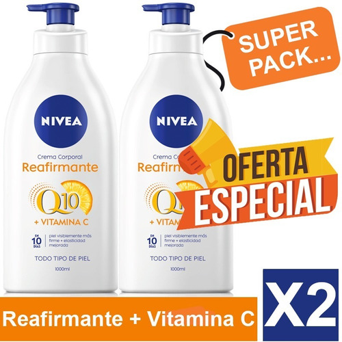 Crema Nivea Corporal Reafirmante Q10 Nivea 1000ml Pack X 2