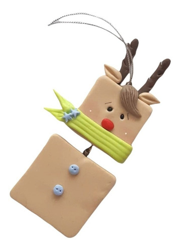 Colgantes Para Árbol De Navidad Reno En Pasta Fran 6pzs