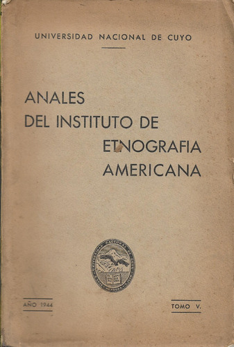 Anales Instituto Etnografía Americ Tomo 5 1944 Canals Frau