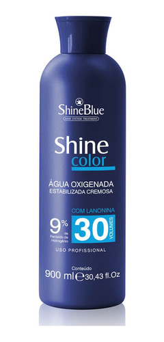 Água Oxigenada 30 Volumes 900ml Shine Blue Para Cabelos