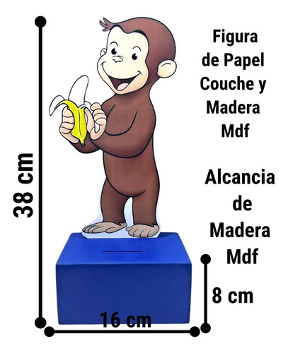 Alcancia Centro De Mesa O Recuerdo Jorge El Curioso Fiesta Jorge El Curioso Azul