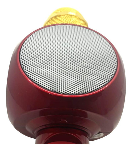 Micrófono Altomex karaokê bluetooth led usb A-915 Bluetooth LED Red Karaoke color negro
