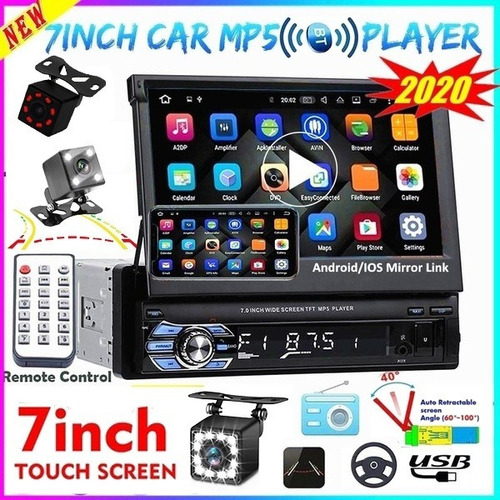 1din Autoradio 7 Pulgadas Retráctil Hd Coche Mp5 Reproductor