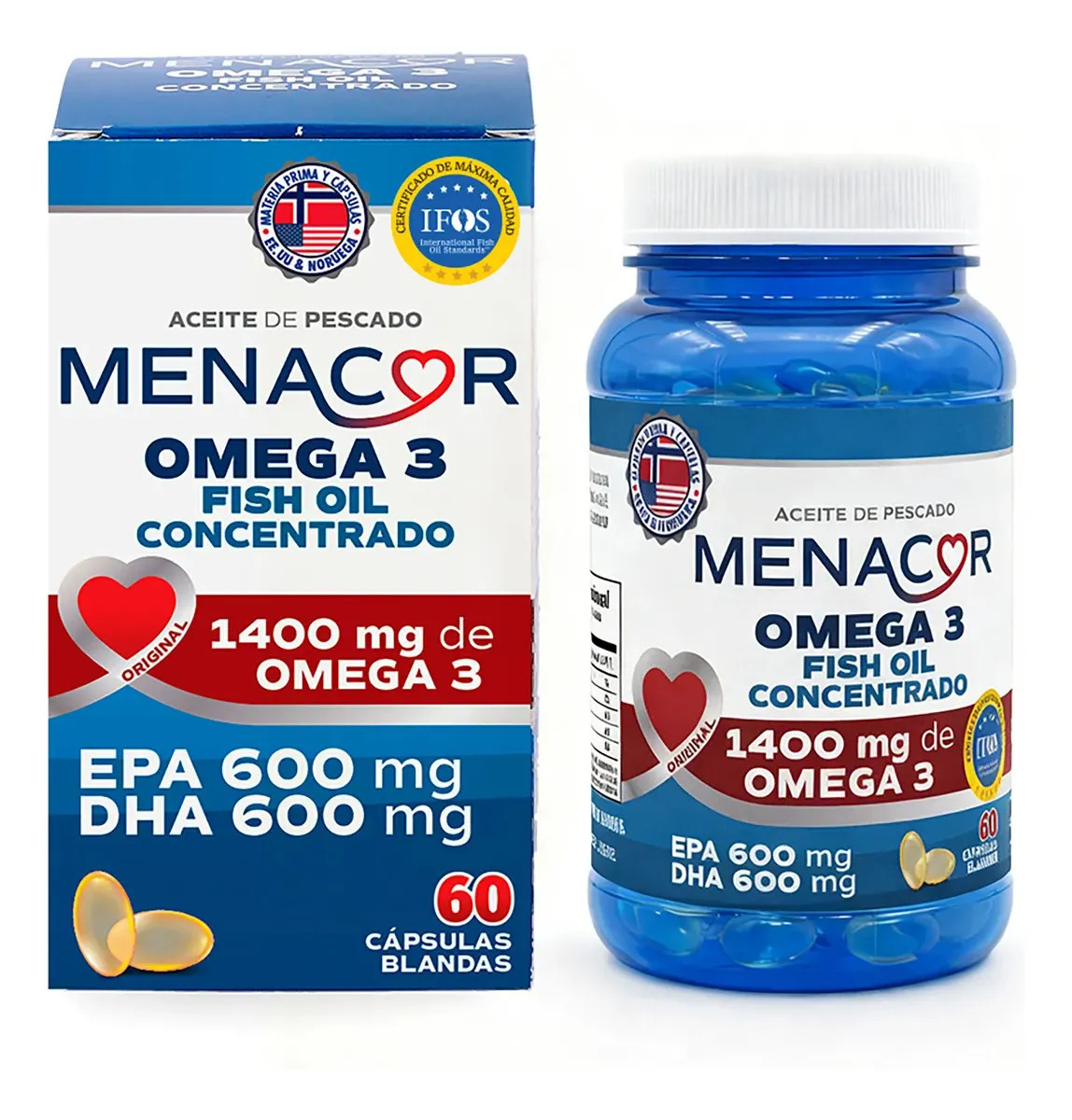 Omega 3 Framingham Pharma Menacor en cápsula Sin sabor de 60 un