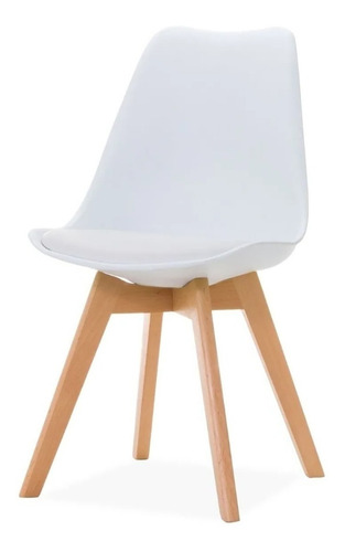 Imagen 2 de 10 de 6 Silla Vonne Tulip Eames Madera Sillon Almohada Comedor
