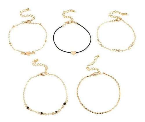 Tobillera X 5 Pulseras De Pie Joyas De Mujer Regalos 