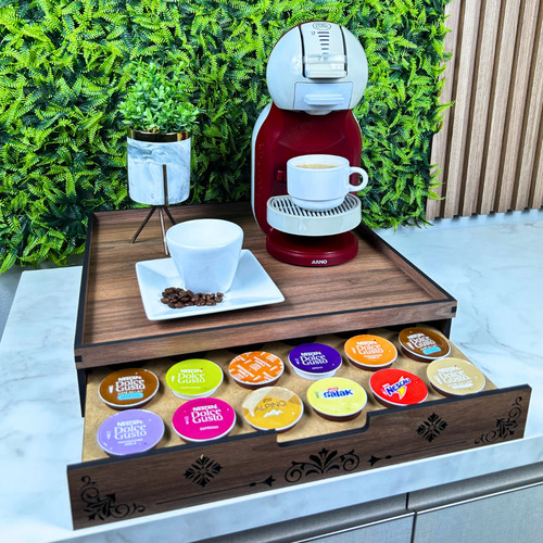 Bandeja Com Porta Capsulas De Café Dolce Gusto 36 Unidades