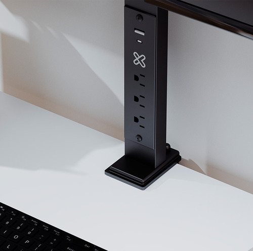 Klipxtreme Kmm-510 Soporte Doble Monitor Regleta Puertos Usb