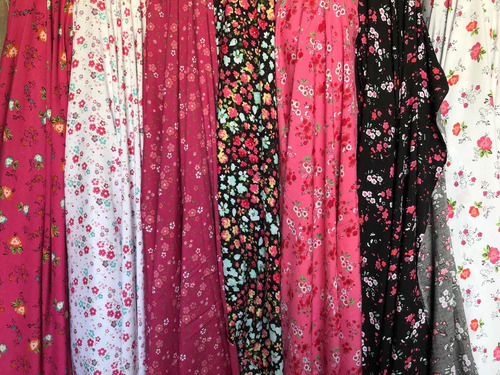 Tela Fibrana Estampada Por Metro Ideal Vestido, Pollera, Rem
