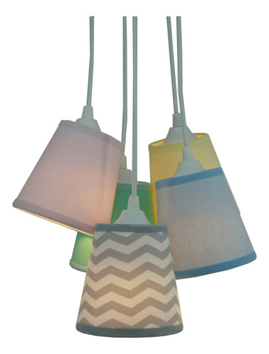 Lustre Pendente Cacho Mix Chevron Crie Casa Candy Colors