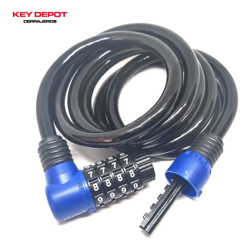 Imagen 2 de 4 de Candado De Combinación Con Cable Integrado Multiusos
