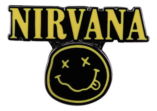 Broche Pin Piocha Nirvana Metálico Smile Bandas De Rock