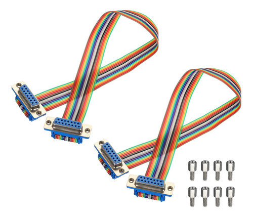 2 Unidad Idc Rainbow Wire Flat Ribbon Cable Db15 Hembra In