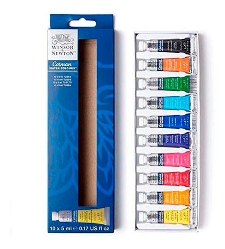 Set 10 Acuarelas En Tubos 5 Ml Winsor & Newton Cotman