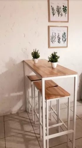 Taburete Banqueta Hierro Madera para Desayunador, barra, cervecerías