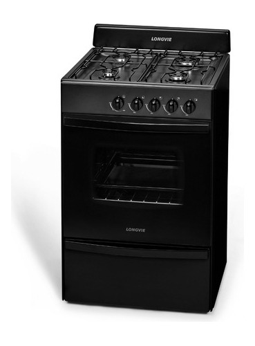 Imagen 3 de 10 de Cocina A Gas Longvie 12231g 56cm Grafito Cajón Parrilla