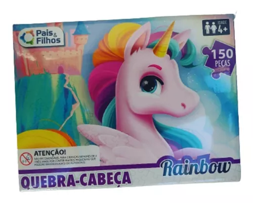 Jogo Quebra-cabeça Unicórnio Rainbow 150 Peças Cartonadas