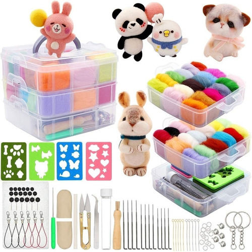 Kit De Agujas For Fieltro De Lana 36 Colores For