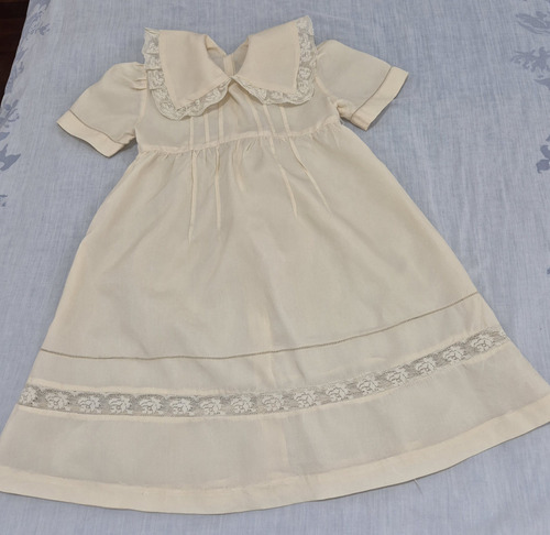 Antiguo Y Artesanal Vestidito De Nena En Algodón (Usado)