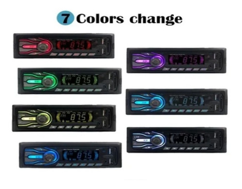 Imagem 2 de 7 de Mp3 Player Carro Som Automotivo Bluetooth 2 Usb Sd 7 Cores