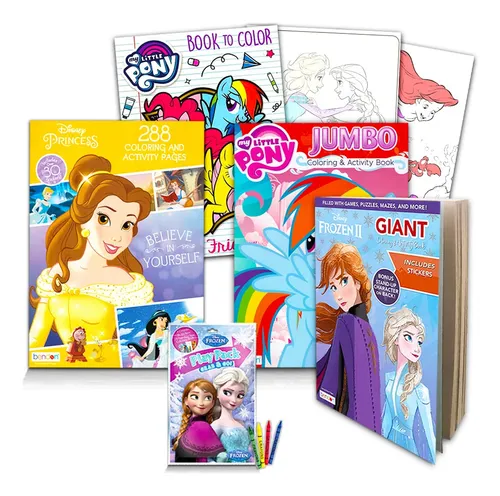 Set De Libros Para Colorear Disney My Little Pony Con Pegati