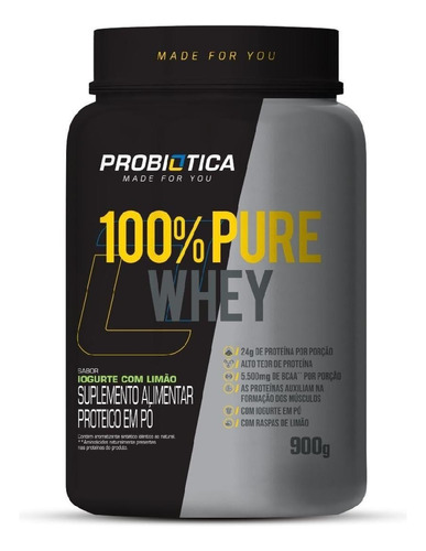 Whey 100% Pure Iogurte Com Limão 900g Probiotica