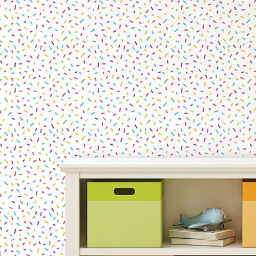 Imagem 2 de 3 de Papel De Parede Confete Infantil Adesivo 2,70x0,57m