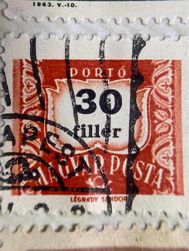 Sello Postal Hungría 30 Filler 1958