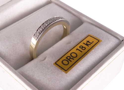 Anillo Medio Sinfín Oro 18k. 12 Brillantes 5p  Mujer Clásico