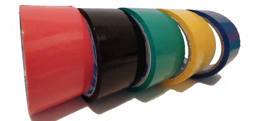 Imagem 2 de 2 de 05 Fita Adesiva Colorida 45x40 Tipo Durex 5 Cores