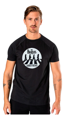 Polera Manga Corta Hombre Banda Musical Beatles Abbey Road