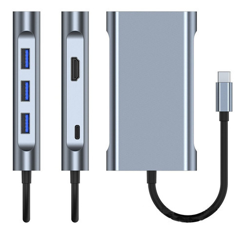 Hub Adaptador Usb C A 3 Usb Red Vga Hdmi Tipo C Mac iPad Cel