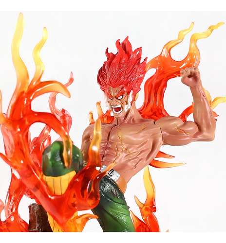 Action Figure Naruto Might Guy 8 Portões Com Led Gk 32cm