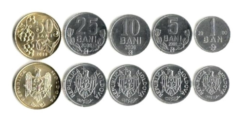 Moldavia Set De 5 Monedas Años 2005/2006 - Sin Circular