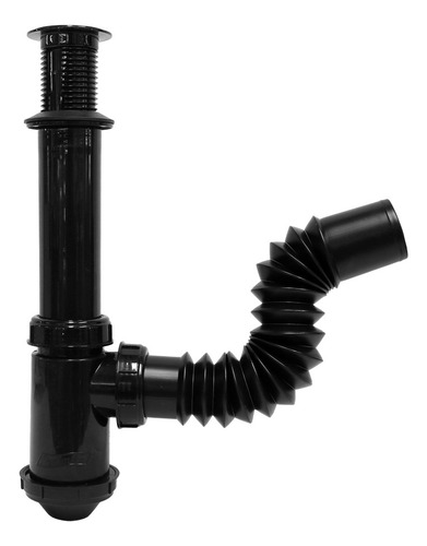 Kit 5 Pzs Cespol Flexible P/lavabo C/atrapatodo Negro 2218n